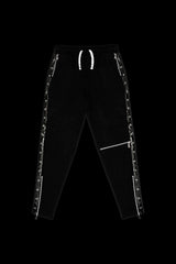 The Star Studded Black Leather Trim Joggers